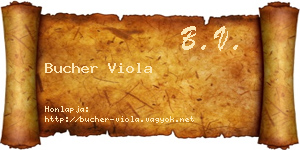 Bucher Viola névjegykártya